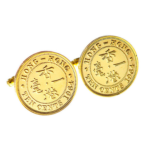 Elizabeth II Ten cents coin cufflinks - large