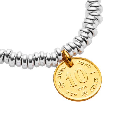 Elizabeth II & Bauhinia Ten cents coin charm / pendant